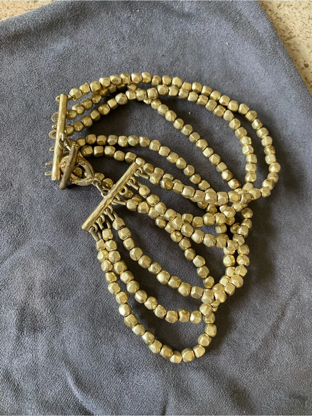 Ralph Lauren Gold-Tone Multi-Strand Beaded Bracelet - Picture 1 of 4